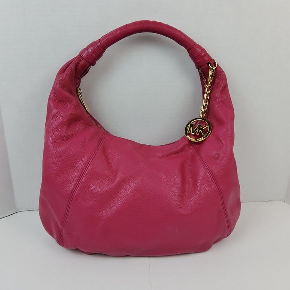 Michael Kors MK Pebbled Leather Shoulder Handbag Purse - Picture 2 of 14